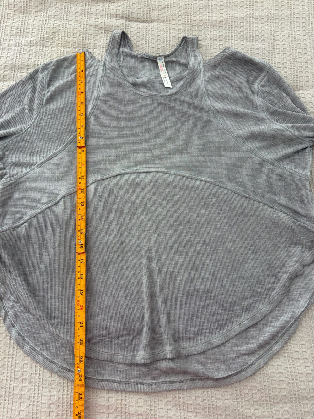 Free People Movement Zenith Tee Ash Gray Relaxed Long-Sleeve M Gorpcore Boho - Picture 10 of 10